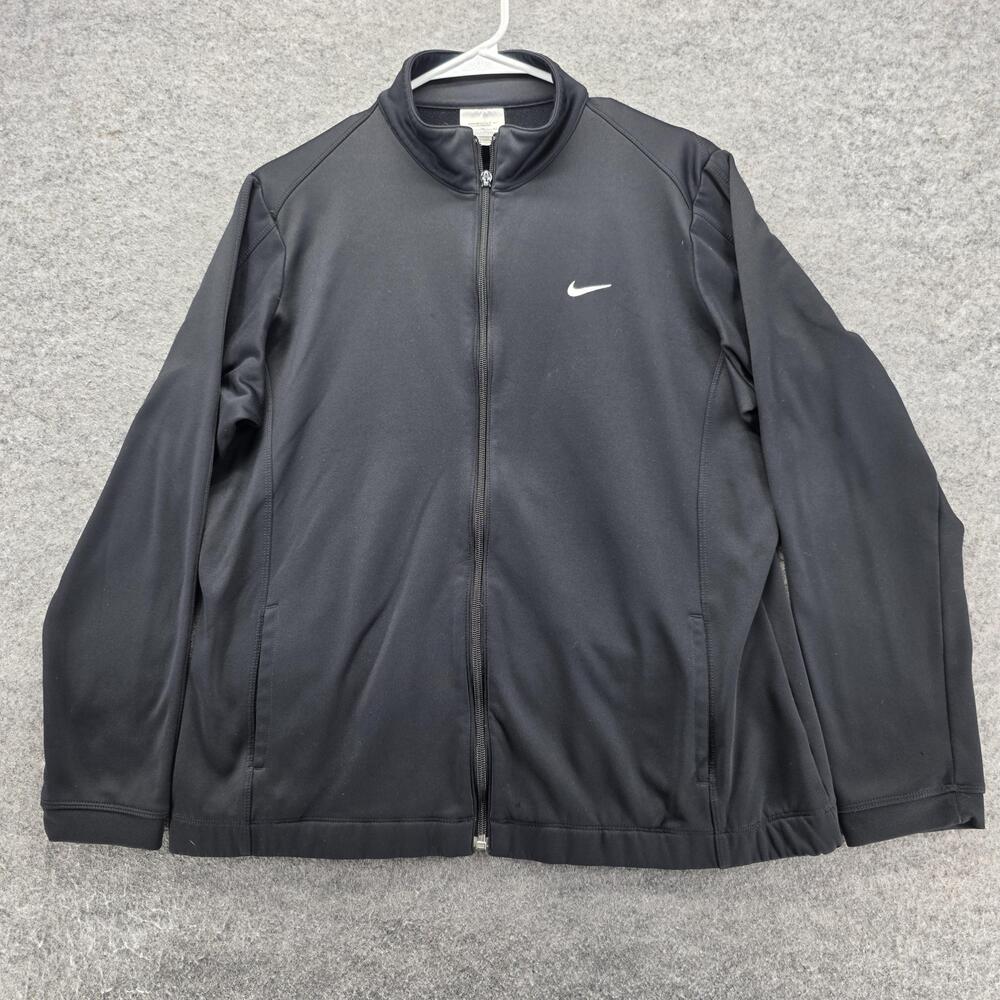 Nike Golf Jacket Mens XL Black Therma-Fit Full Zip Tour Performance Athletic